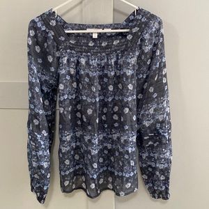 Lauren Conrad long sleeve floral top size small